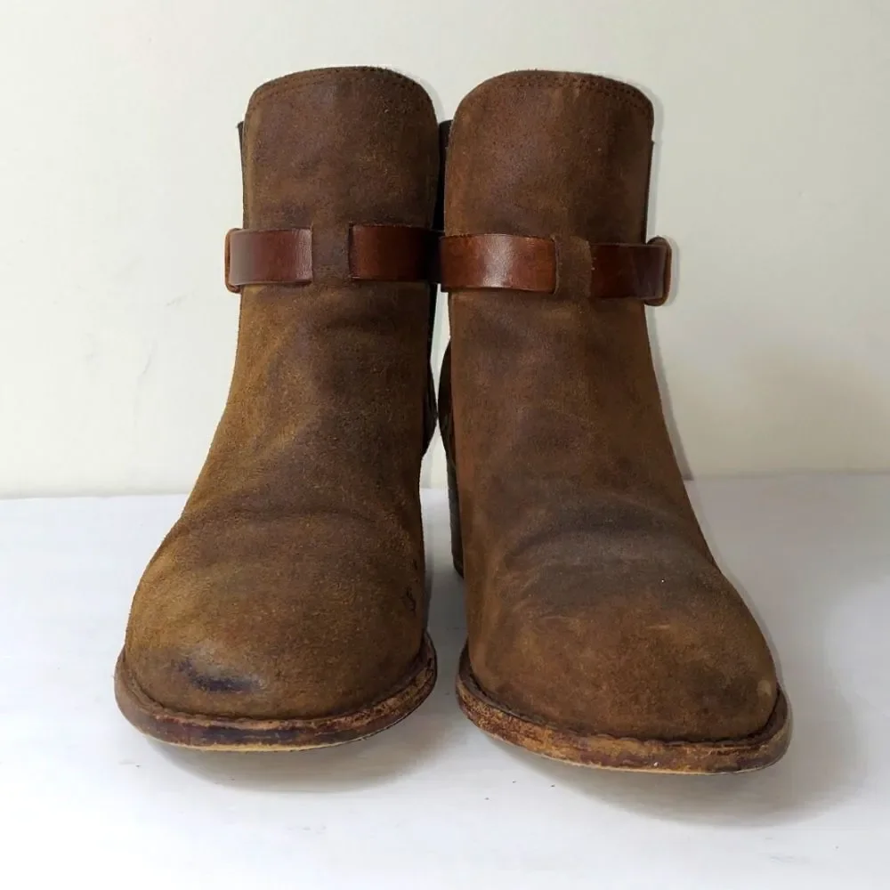 Rag & Bone Durham Brown Distressed Ankle Boots Sz 9 - Picture 2 of 12